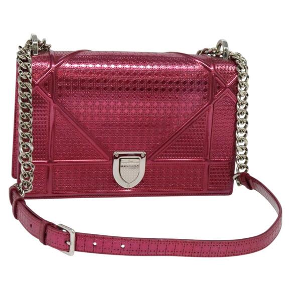 DIOR Canage Chain Shoulder Bag Enamel Pink - Picture 1 of 13